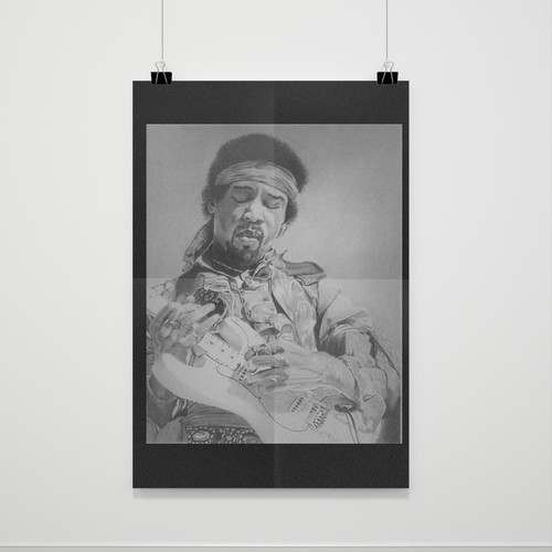 Jimi Hendrix Drawing Poster