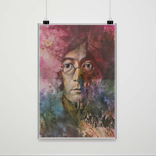 John Lennon Let It Be Psychedelic Beatles Poster