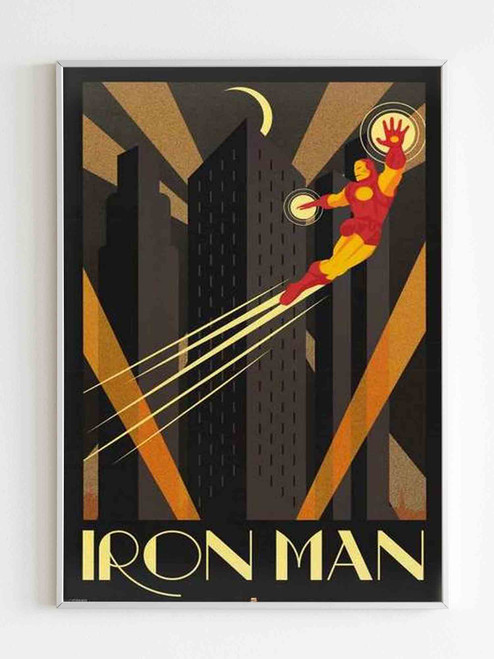 Iron Man Art Deco Marvel Comics Poster