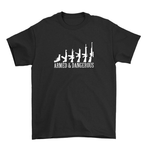 Armed And Hammered Guns Logo Man's T-Shirt Tee