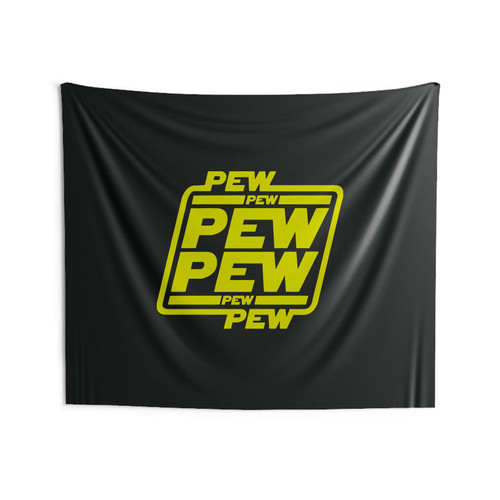 Pew Pew Pew Funny Wall Tapestries