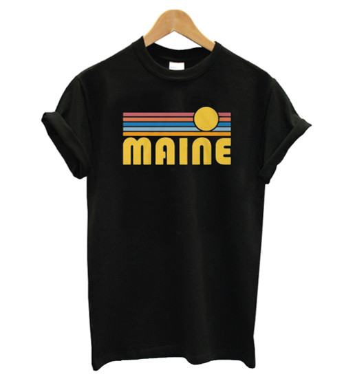 Retro Sunset Maine Man's T-Shirt Tee