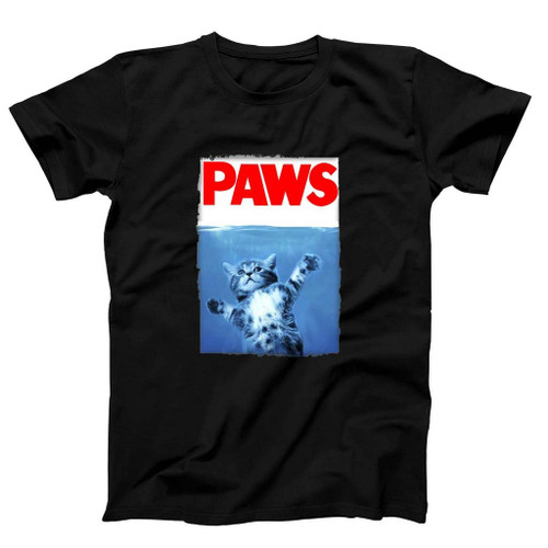 Paws Jaws Movie Kitten Kitty Cat Man's T-Shirt Tee
