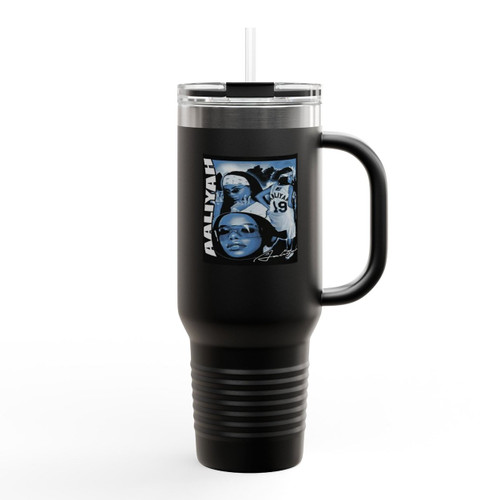 Aaliyah Retro Vintage Rap Insulated Travel Mug Aaliyah Retro Vintage Rap Insulated Travel Mug