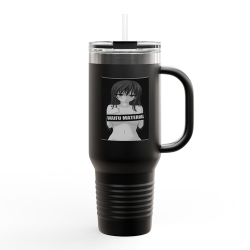 Anime Waifu Material Manga Insulated Travel Mug Anime Waifu Material Manga Insulated Travel Mug