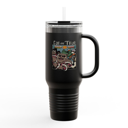 Attack On Titan Cat On Titan Insulated Travel Mug Attack On Titan Cat On Titan Insulated Travel Mug