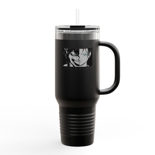 Attack On Titan Eren Yeager Logo Insulated Travel Mug Attack On Titan Eren Yeager Logo Insulated Travel Mug