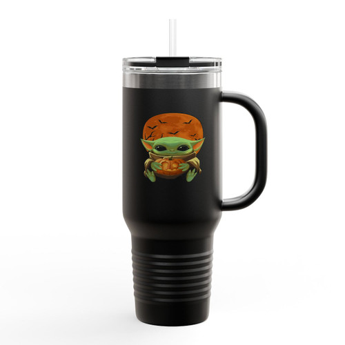 Baby Yoda Halloween Pumpkin Insulated Travel Mug Baby Yoda Halloween Pumpkin Insulated Travel Mug