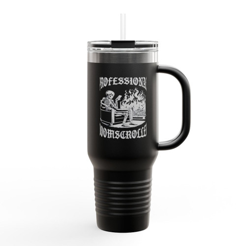 Skeleton Professional Doomscroller Insulated Travel Mug
