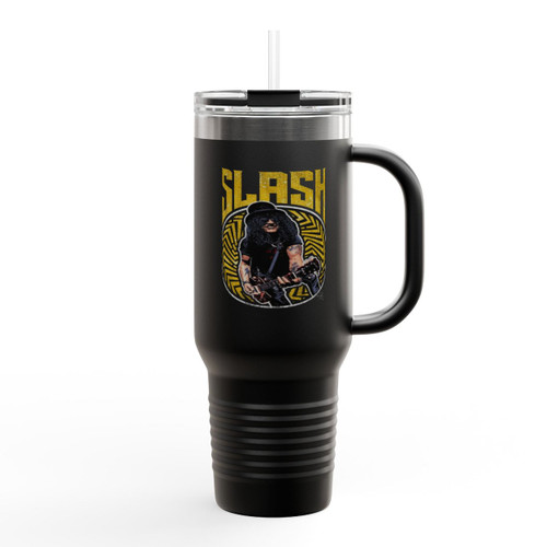 Slash Guns N Roses Bold N Yellow Insulated Travel Mug Slash Guns N Roses Bold N Yellow Insulated Travel Mug