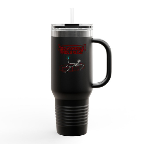 Stranger Drinks Spooky Funny Hunter Insulated Travel Mug Stranger Drinks Spooky Funny Hunter Insulated Travel Mug