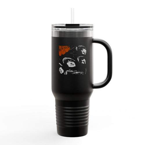 The Beatles Rubber Soul Logo Rock Band Insulated Travel Mug