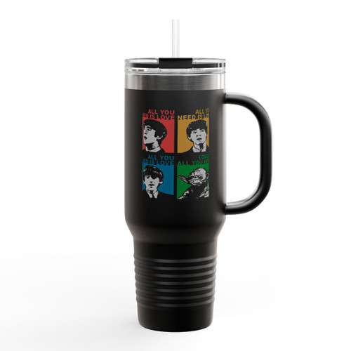 The Beatles Yoda Funny Art Gift Birthday Insulated Travel Mug