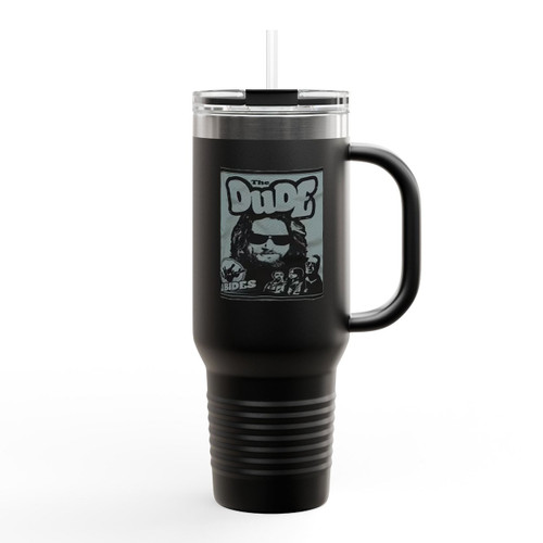 Funny Bowling The Dude Abides Insulated Travel Mug Funny Bowling The Dude Abides Insulated Travel Mug