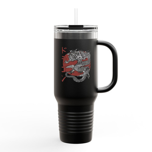 Dragon Aesthetic Japanese Insulated Travel Mug Dragon Aesthetic Japanese Insulated Travel Mug