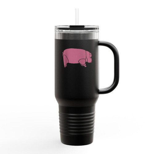 Pink Floyd Vintage Retro Rock Pink Pig Insulated Travel Mug Pink Floyd Vintage Retro Rock Pink Pig Insulated Travel Mug