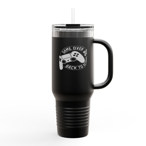 Game Over Back To School Insulated Travel Mug Game Over Back To School Insulated Travel Mug