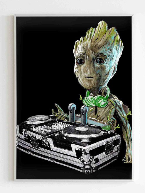 Baby Groot The Dj Push Button Wallpaper Poster