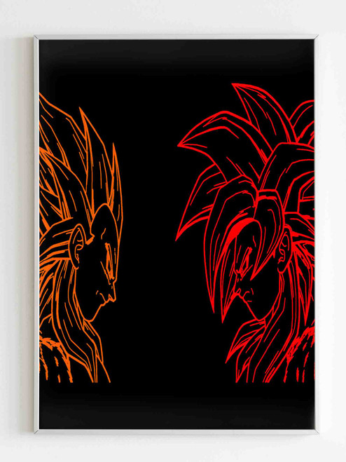 Dragon Ball Gt Vegeta Face Goku Wallpaper Poster