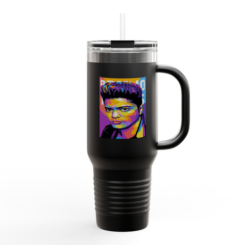 Bruno Mars Pop Art Insulated Travel Mug Bruno Mars Pop Art Insulated Travel Mug