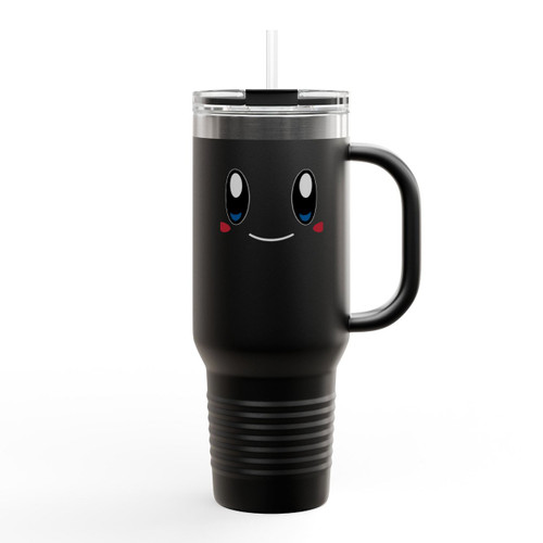 Kirby Face Classic Retro Gaming Insulated Travel Mug Kirby Face Classic Retro Gaming Insulated Travel Mug