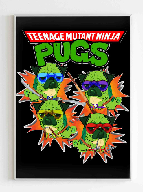 Teenage Mutant Ninja Pugs Wallpaper Poster