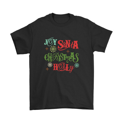 Joy Santa Christmas Holly Man's T-Shirt Tee