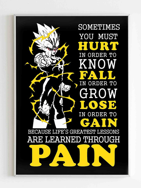 Vegeta Hurt Fall Lose Gain Pain Wallpaper Poster