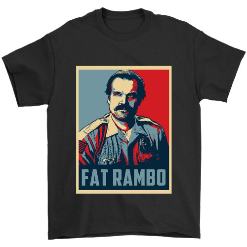 Fat Rambo Stranger Things Season Three Man's T-Shirt Tee
