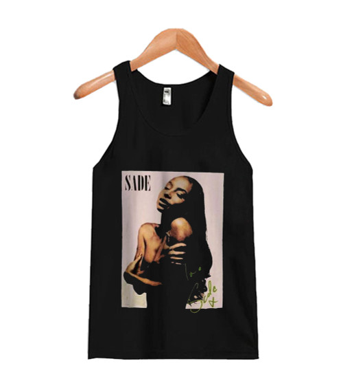Vtg Sade Singer Black Smooth Unisex Cotton Man's Tank Top