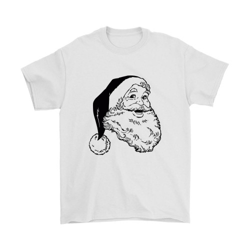 Head Santa Black And Withe Man's T-Shirt Tee