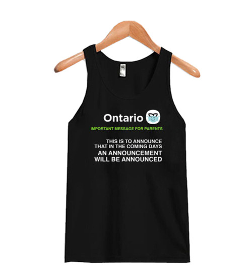 Ontario Government Announce Man's Tank Top