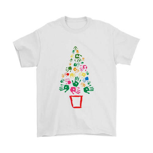 Christmas Tree Hands Man's T-Shirt Tee