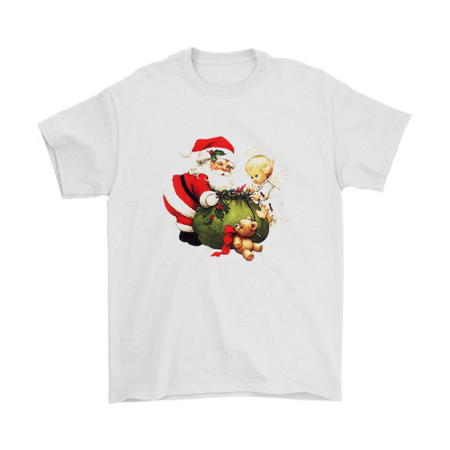 Santa Claus And Litle Angel Man's T-Shirt Tee