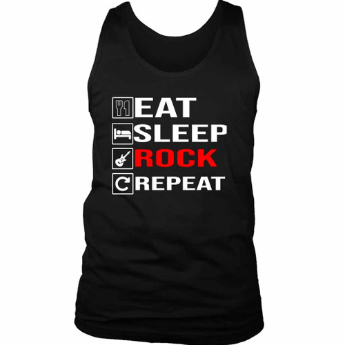 Eddie Van Halen Eat Sleep Rock Repeat Man's Tank Top