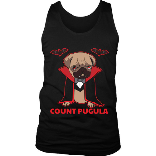Count Pugula Halloween Funny And Cute Pug Vampire Man's Tank Top