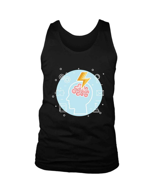Head Brain Brainstorm Idea Knowledg Man's Tank Top