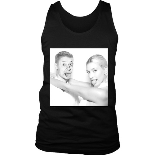 Justin Einstein And Hailey Baldwin Sticking Out Tongue Man's Tank Top
