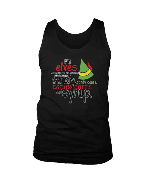 Buddy The Elf Four Food Groups Candy Candy Canes Syrup Man's Tank Top