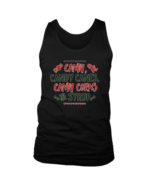 Christmas 4 Main Food Groups Candy Cane Elf Christmas Gender Nuetral Christmas Man's Tank Top