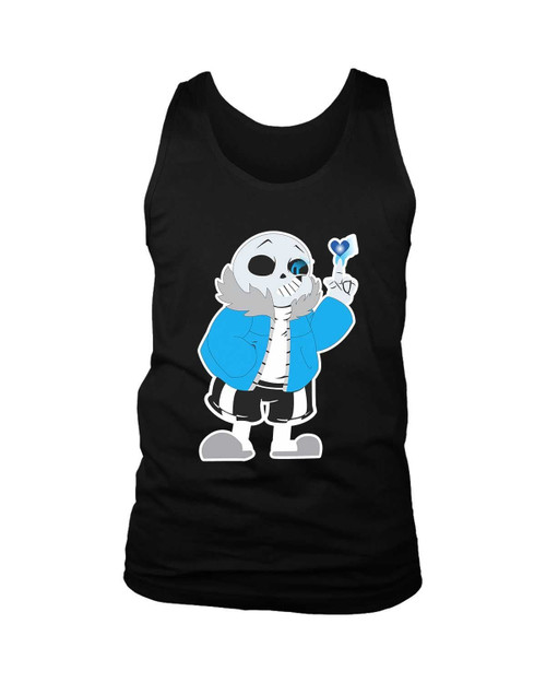Undertale Sans Skeleton Finger Your Blue Hearth Giggle Characters Rpg Anime Game Man's Tank Top