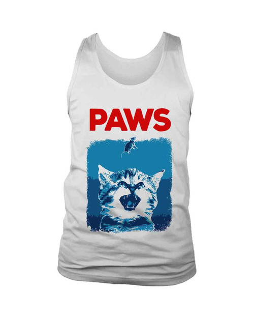 Paws Jaws Shark Parody Man's Tank Top