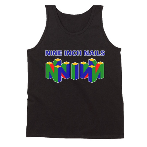 Nin Nine Inch Nails Mashup Nintendo Logo Man's Tank Top