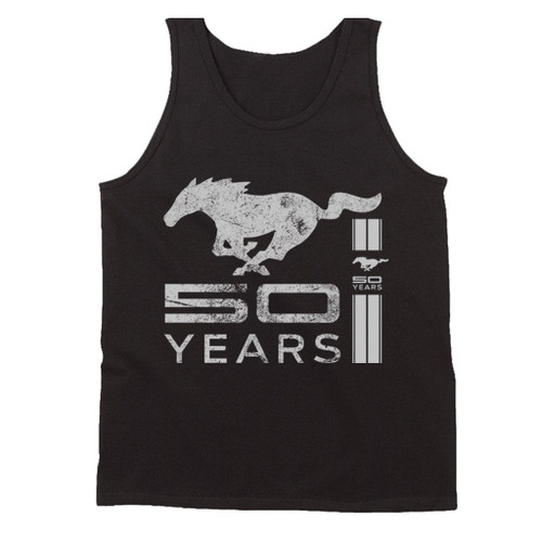 Ford Mustang 50 Years Silver Logo Man's Tank Top