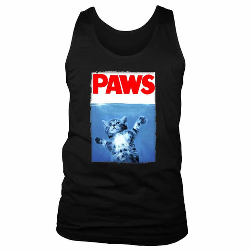 Paws Jaws Movie Kitten Kitty Cat Man's Tank Top