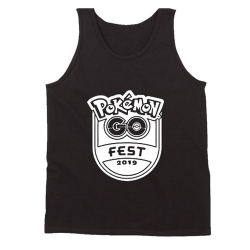 Pokemon Go Fest Chicago Emblem Bw Logo Man's Tank Top