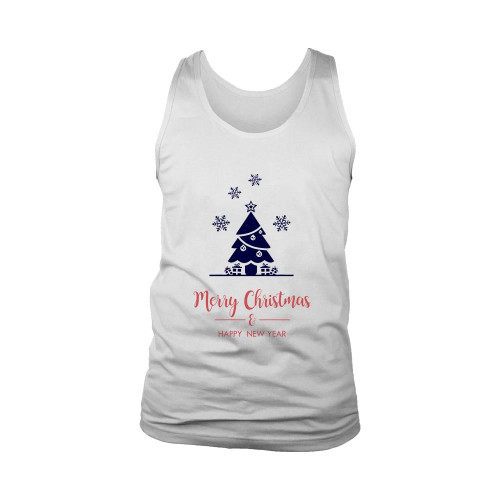 Tree Merry Christmas And Happy New Year Man's Tank Top