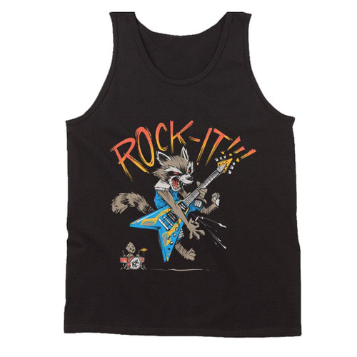 Rocket And Groot Band Rock It Man's Tank Top