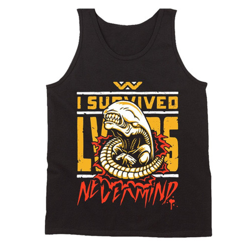 I Survived Lv Four Two Six Alien Vs Predator Never Mind Man's Tank Top