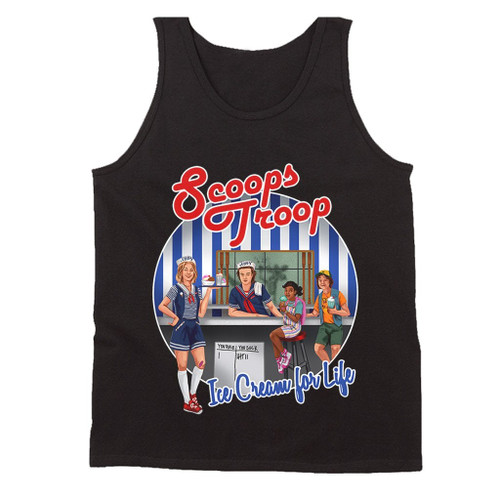 Stranger Things Scoops Troop Man's Tank Top